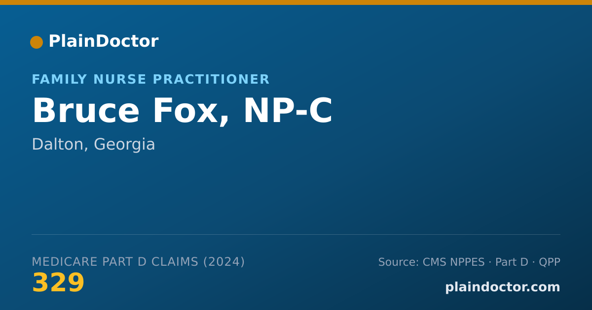Shareable card for Bruce Fox, NP-C - Family Nurse Practitioner, Dalton, GA