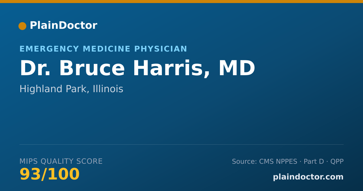 Shareable card for Bruce Harris, MD - Emergency Medicine Physician, Highland Park, IL