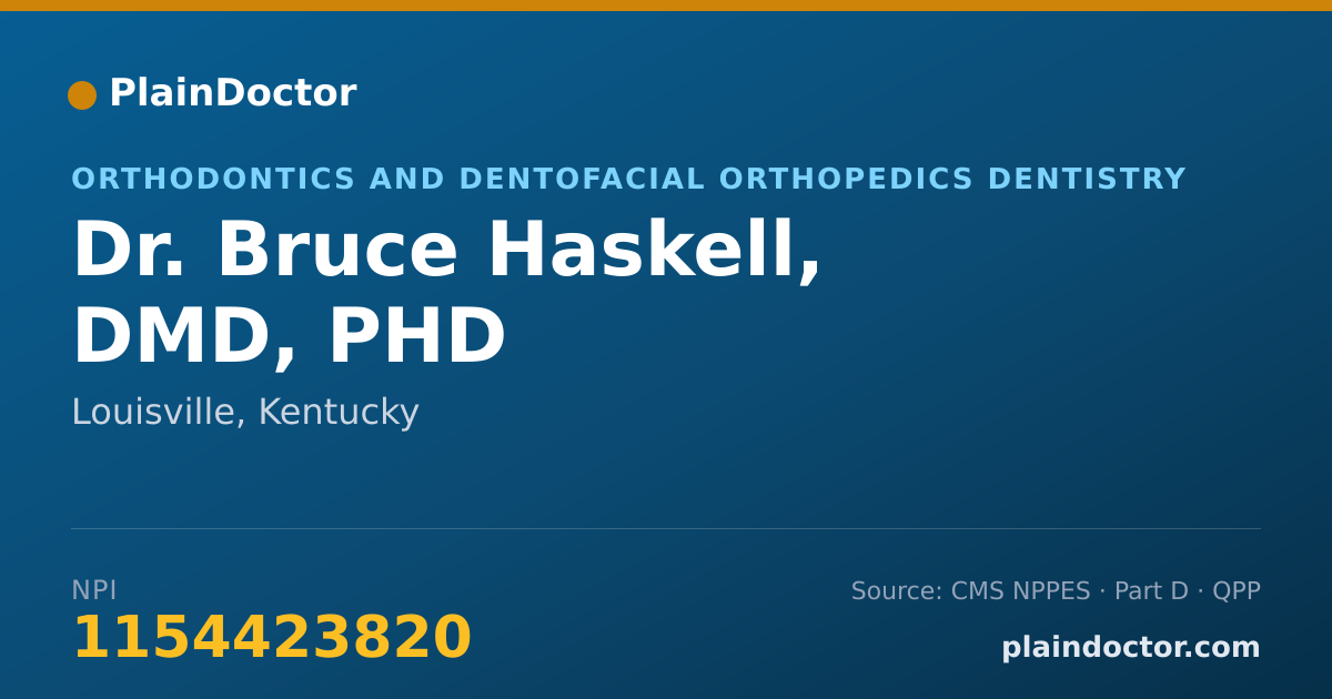 Shareable card for Bruce Haskell, DMD, PHD - Orthodontics and Dentofacial Orthopedics Dentistry, Louisville, KY