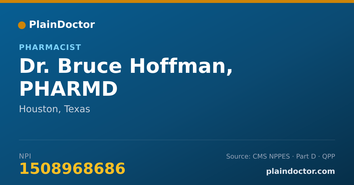 Shareable card for Bruce Hoffman, PHARMD - Pharmacist, Houston, TX