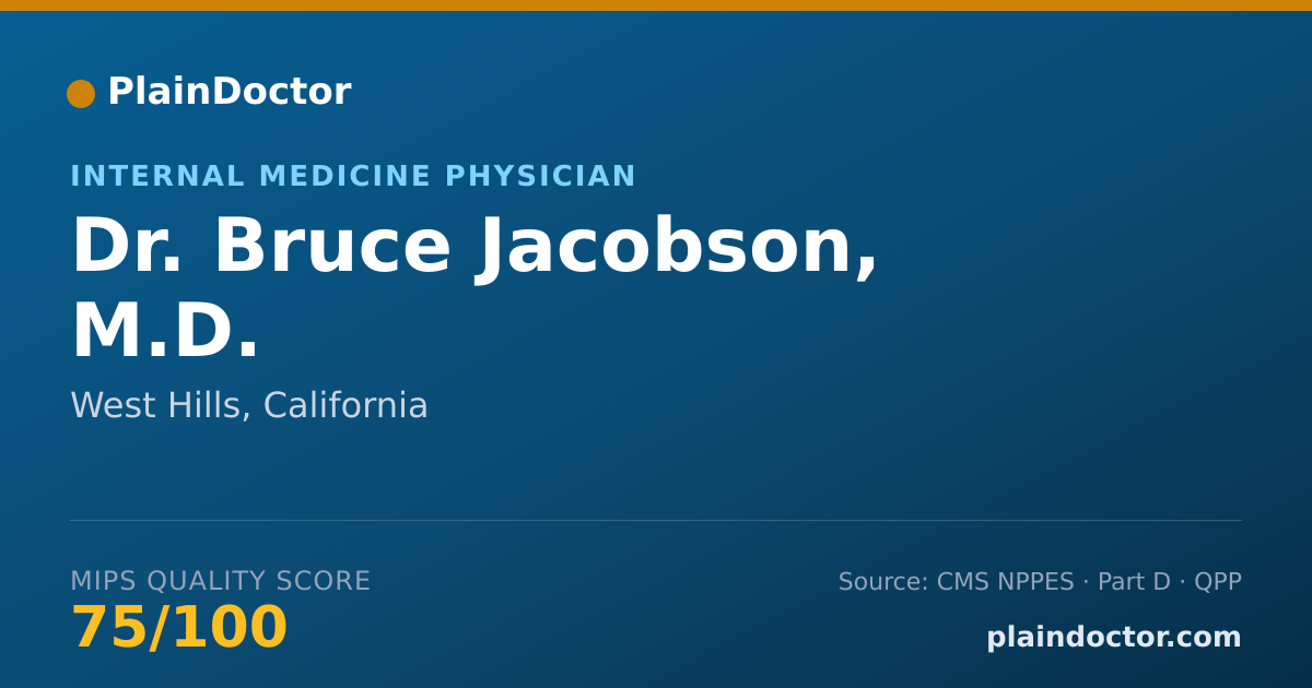 Shareable card for Bruce Jacobson, M.D. - Internal Medicine Physician, West Hills, CA