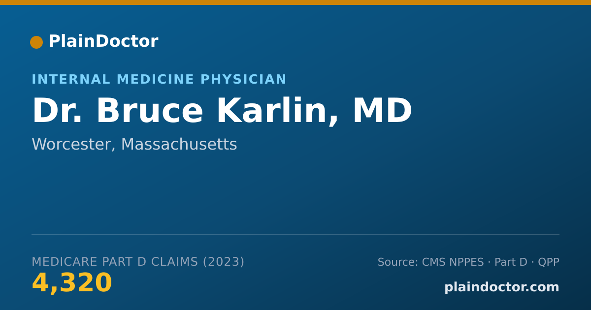 Shareable card for Bruce Karlin, MD - Internal Medicine Physician, Worcester, MA