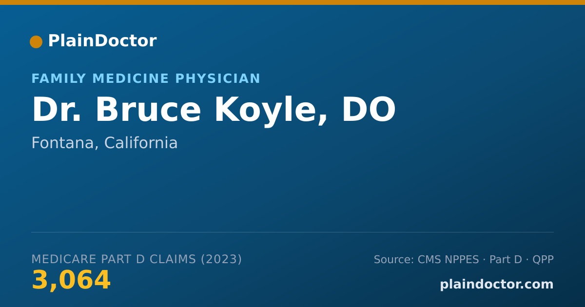 Shareable card for Bruce Koyle, DO - Family Medicine Physician, Fontana, CA