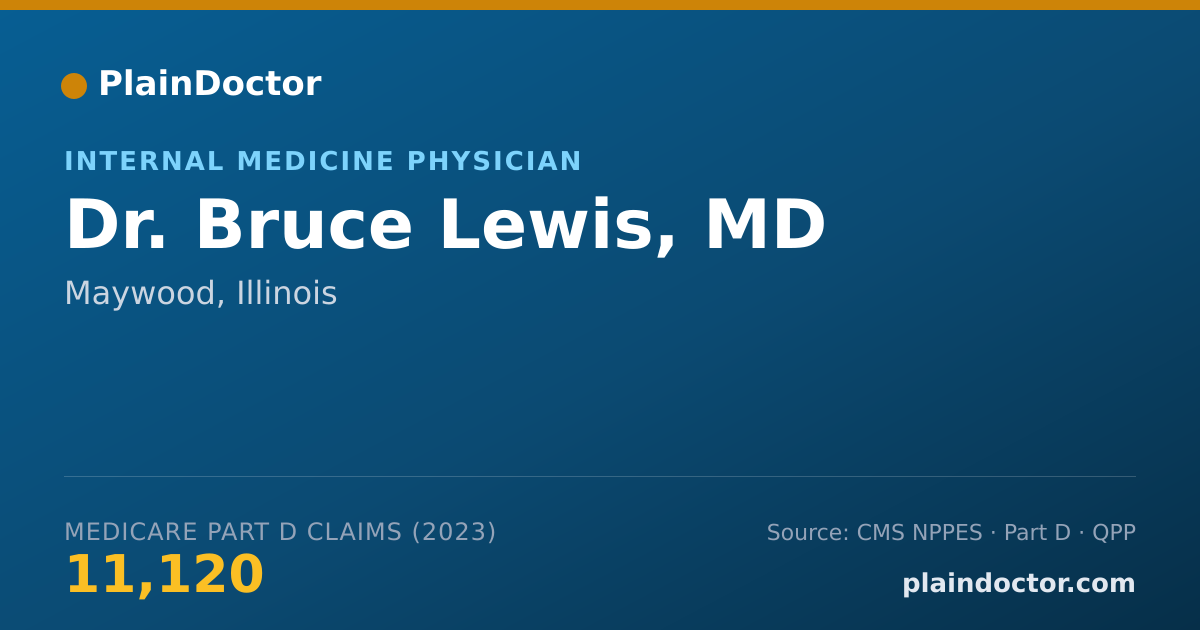 Shareable card for Bruce Lewis, MD - Internal Medicine Physician, Maywood, IL