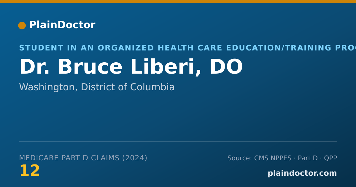 Shareable card for Bruce Liberi, DO - Student in an Organized Health Care Education/Training Program, Washington, DC