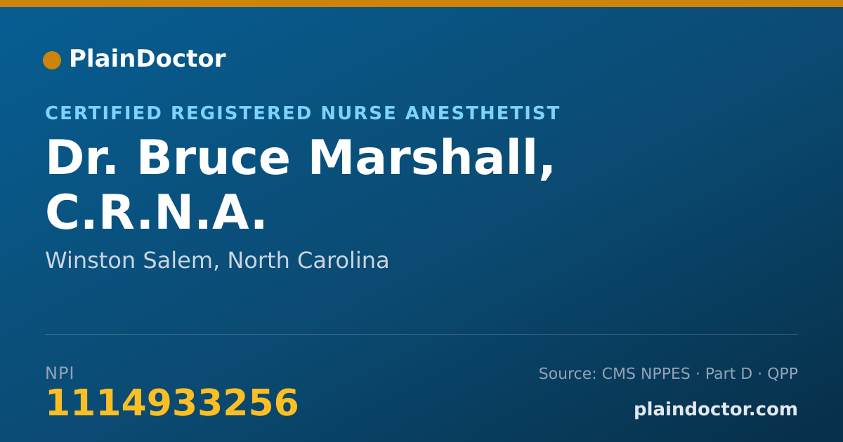 Shareable card for Bruce Marshall, C.R.N.A. - Certified Registered Nurse Anesthetist, Winston Salem, NC