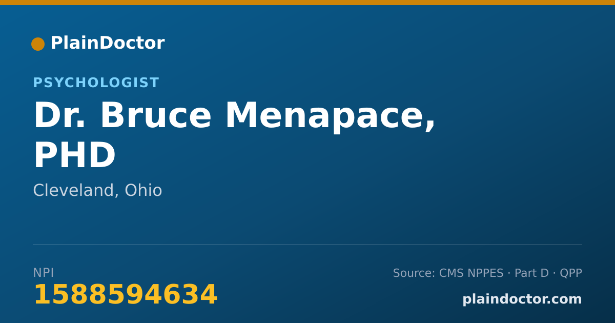 Shareable card for Bruce Menapace, PHD - Psychologist, Cleveland, OH