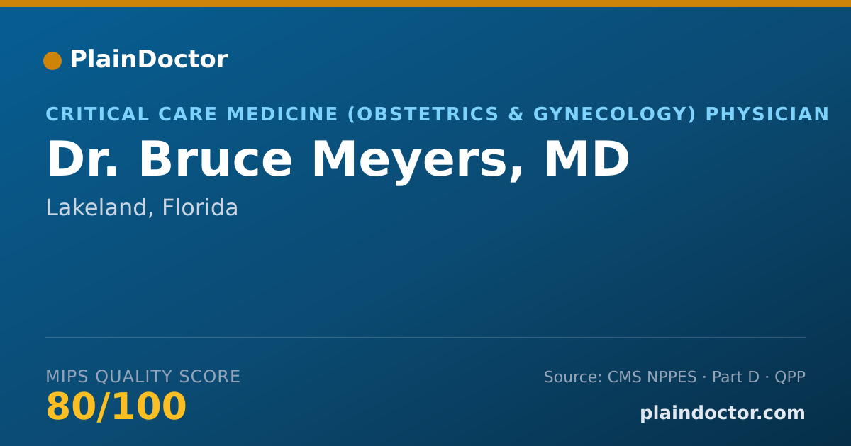 Shareable card for Bruce Meyers, MD - Critical Care Medicine (Obstetrics & Gynecology) Physician, Lakeland, FL