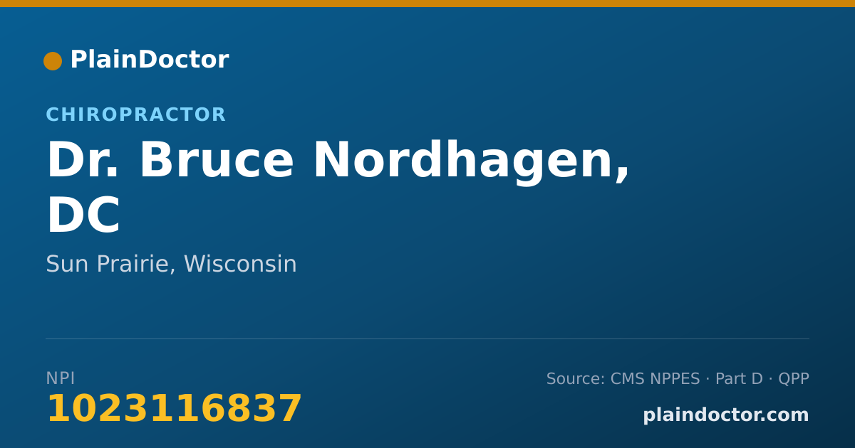 Shareable card for Bruce Nordhagen, DC - Chiropractor, Sun Prairie, WI