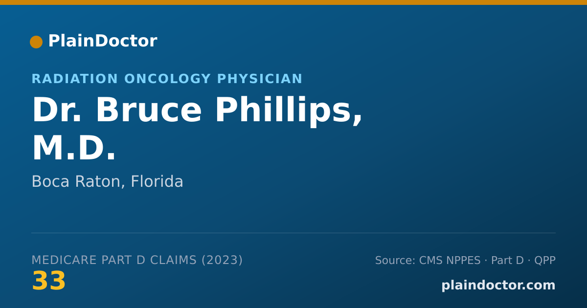 Shareable card for Bruce Phillips, M.D. - Radiation Oncology Physician, Boca Raton, FL