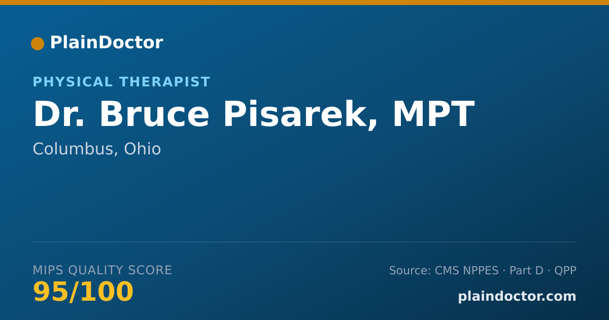 Shareable card for Bruce Pisarek, MPT - Physical Therapist, Columbus, OH