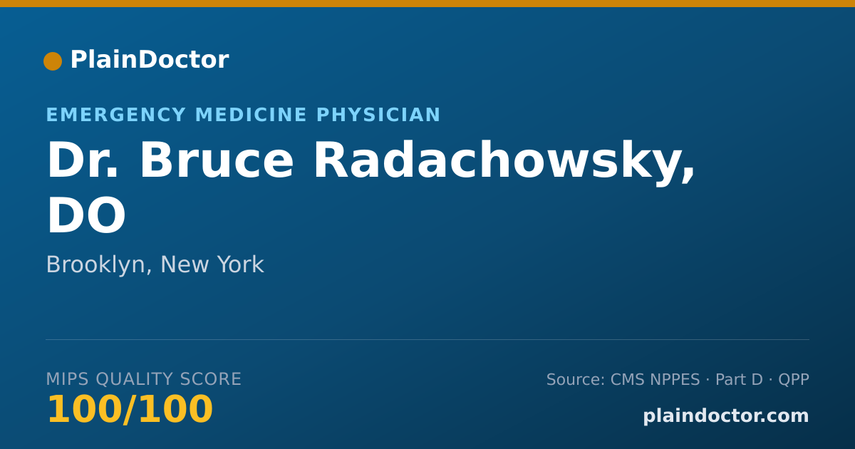 Shareable card for Bruce Radachowsky, DO - Emergency Medicine Physician, Brooklyn, NY