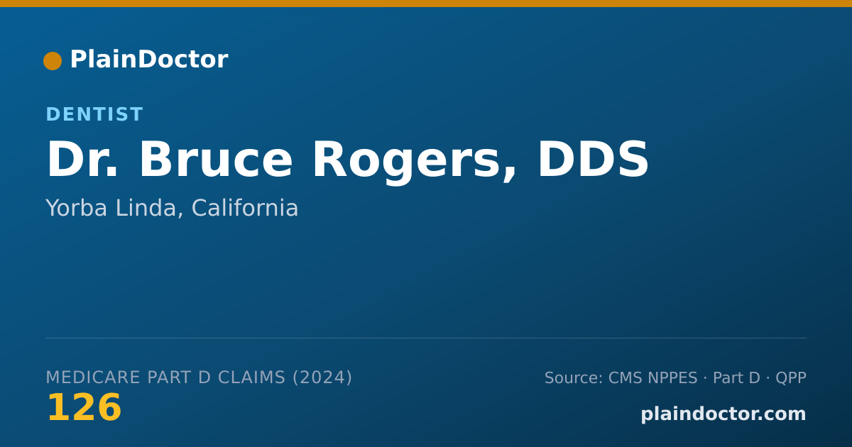 Shareable card for Bruce Rogers, DDS - Dentist, Yorba Linda, CA