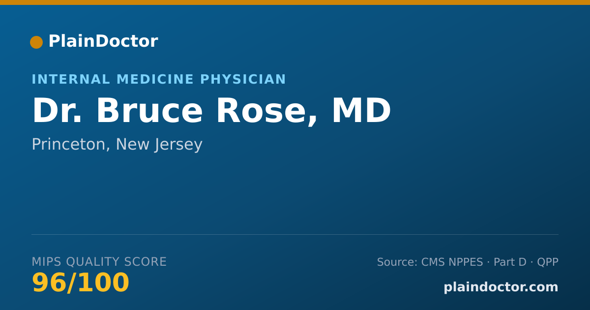 Shareable card for Bruce Rose, MD - Internal Medicine Physician, Princeton, NJ
