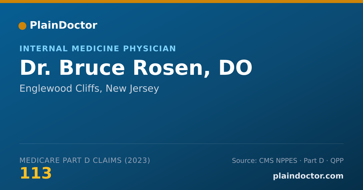 Shareable card for Bruce Rosen, DO - Internal Medicine Physician, Englewood Cliffs, NJ