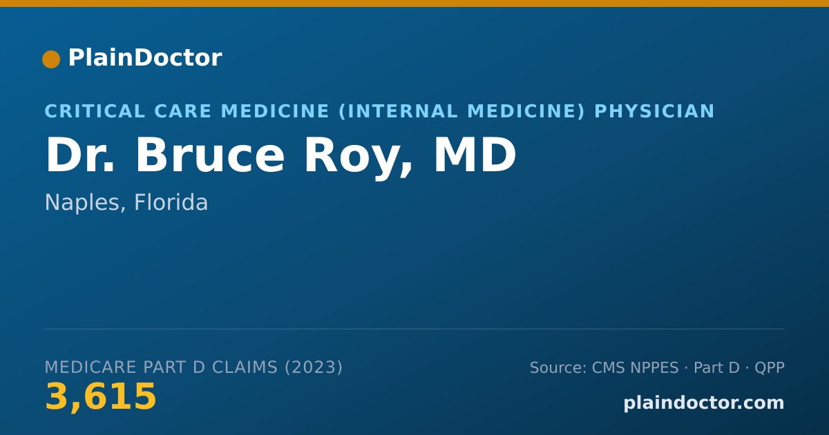 Shareable card for Bruce Roy, MD - Critical Care Medicine (Internal Medicine) Physician, Naples, FL