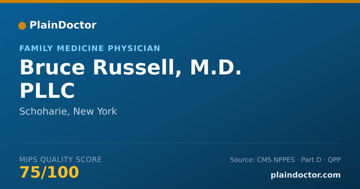 Shareable card for Bruce Russell, M.D. PLLC - Family Medicine Physician, Schoharie, NY