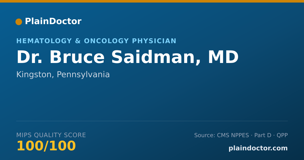 Shareable card for Bruce Saidman, MD - Hematology & Oncology Physician, Kingston, PA