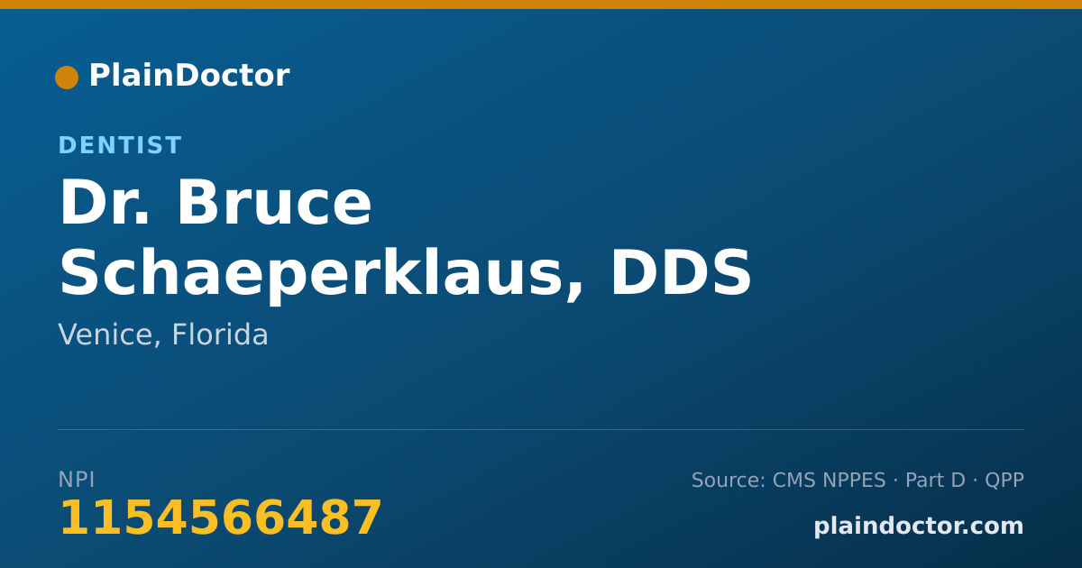 Shareable card for Bruce Schaeperklaus, DDS - Dentist, Venice, FL