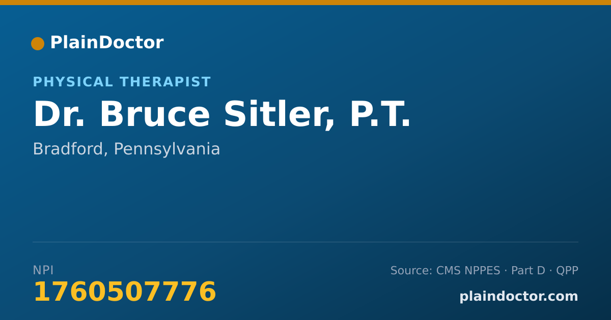 Shareable card for Bruce Sitler, P.T. - Physical Therapist, Bradford, PA