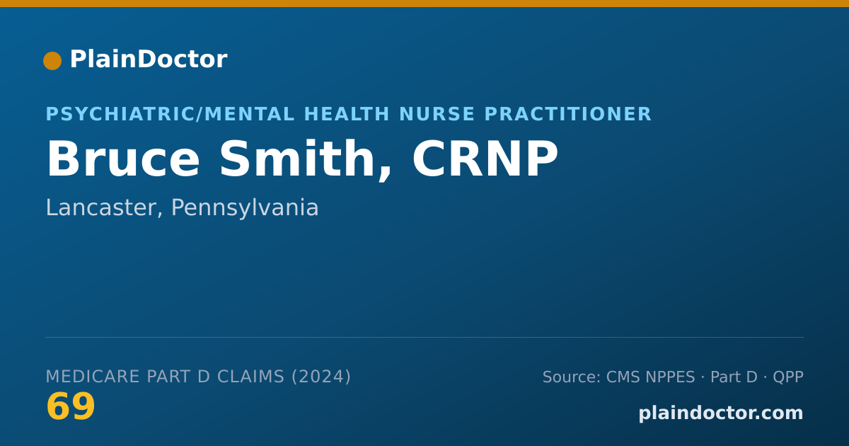 Shareable card for Bruce Smith, CRNP - Psychiatric/Mental Health Nurse Practitioner, Lancaster, PA