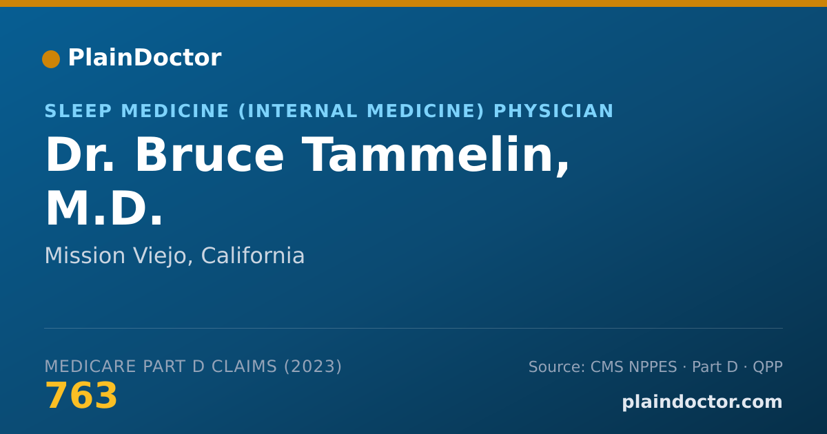 Shareable card for Bruce Tammelin, M.D. - Sleep Medicine (Internal Medicine) Physician, Mission Viejo, CA