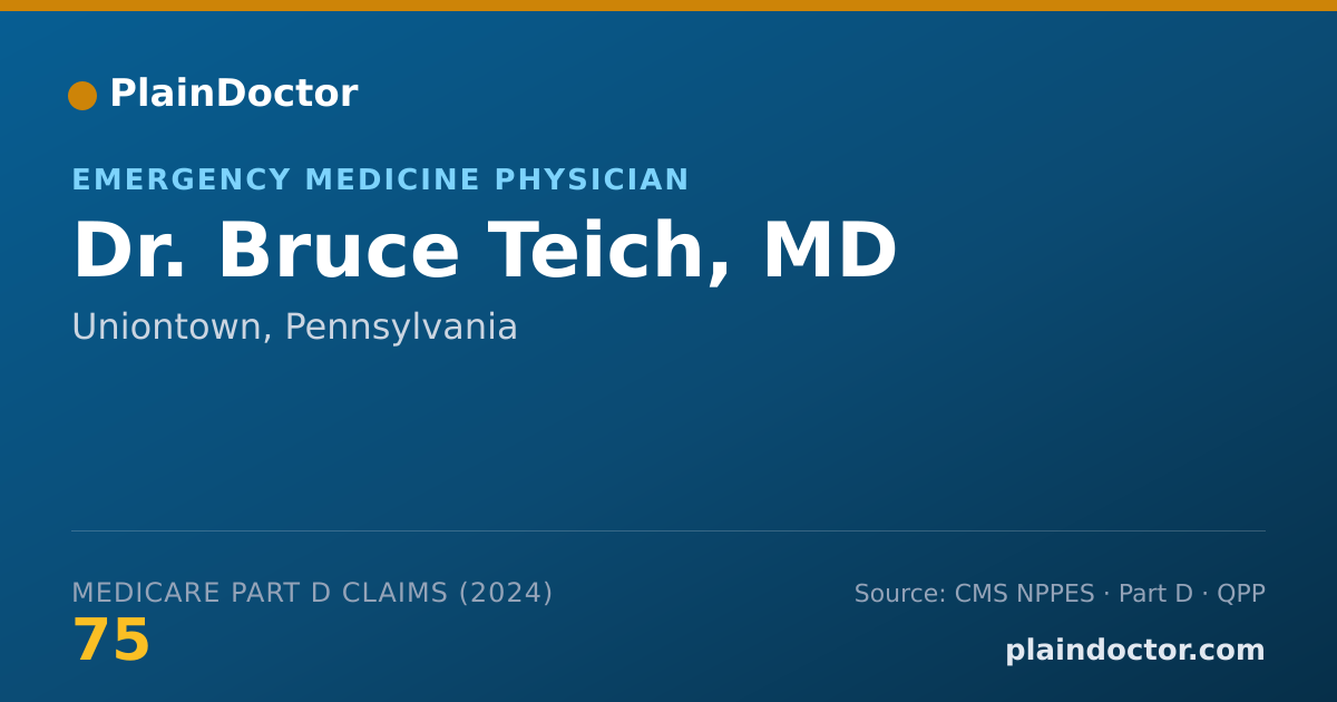 Shareable card for Bruce Teich, MD - Emergency Medicine Physician, Uniontown, PA