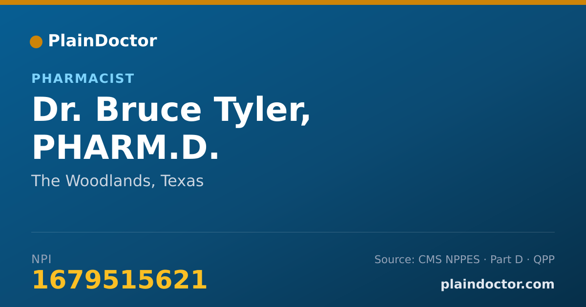 Shareable card for Bruce Tyler, PHARM.D. - Pharmacist, The Woodlands, TX