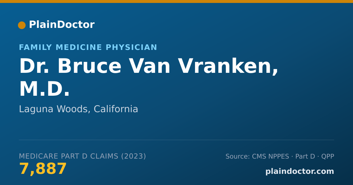 Shareable card for Bruce Van Vranken, M.D. - Family Medicine Physician, Laguna Woods, CA