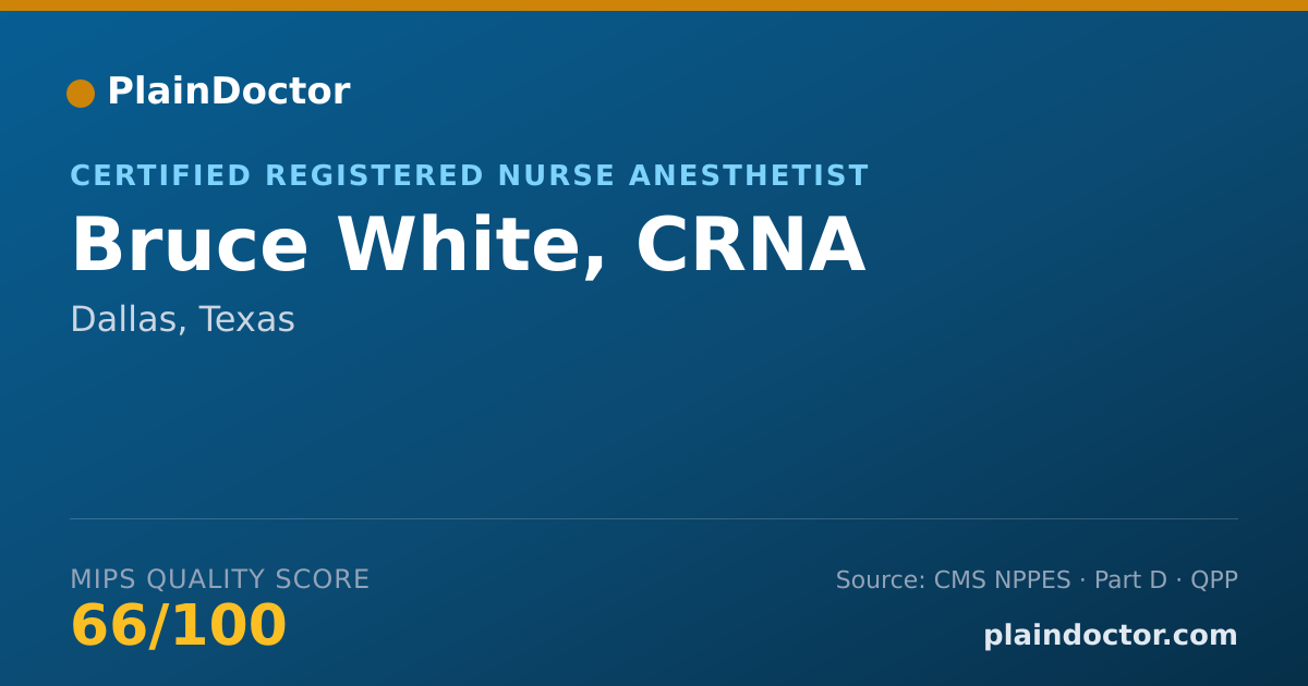Shareable card for Bruce White, CRNA - Certified Registered Nurse Anesthetist, Dallas, TX