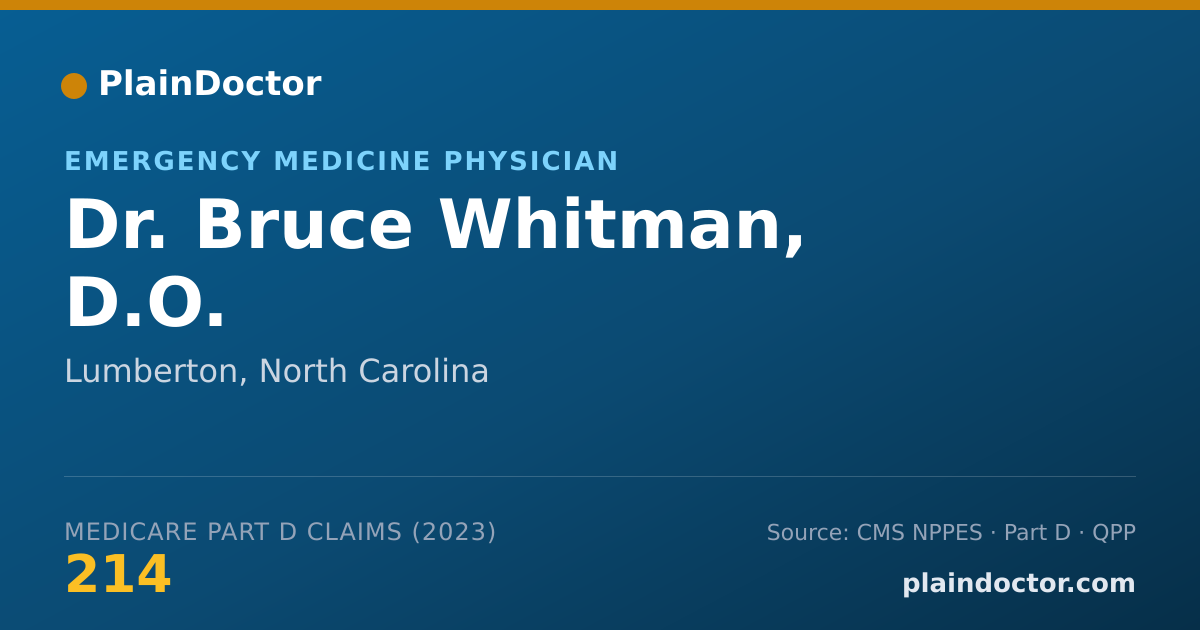 Shareable card for Bruce Whitman, D.O. - Emergency Medicine Physician, Lumberton, NC