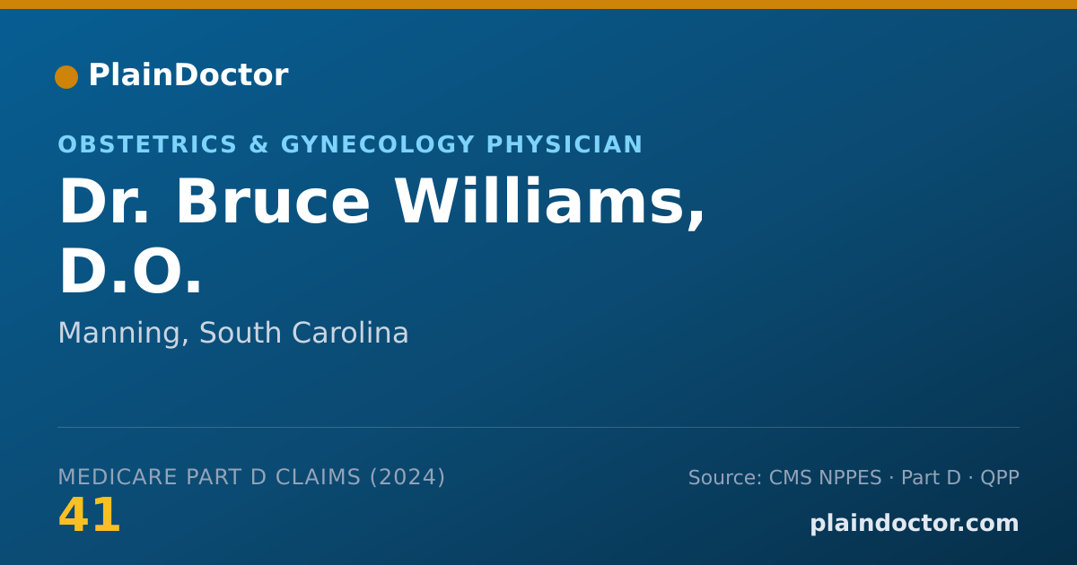 Shareable card for Bruce Williams, D.O. - Obstetrics & Gynecology Physician, Manning, SC