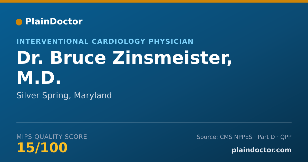 Shareable card for Bruce Zinsmeister, M.D. - Interventional Cardiology Physician, Silver Spring, MD