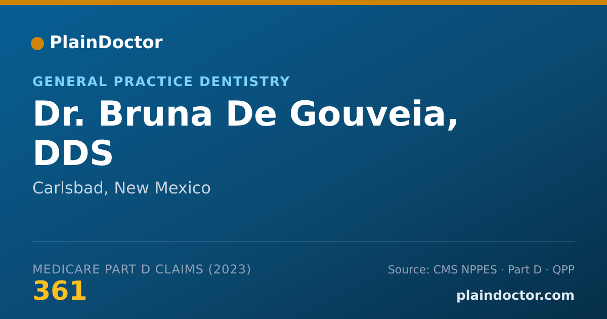 Shareable card for Bruna De Gouveia, DDS - General Practice Dentistry, Carlsbad, NM