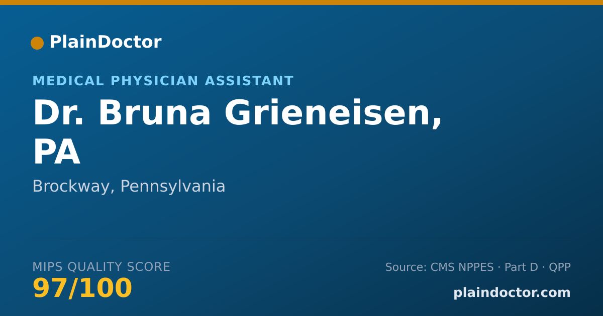 Shareable card for Bruna Grieneisen, PA - Medical Physician Assistant, Brockway, PA