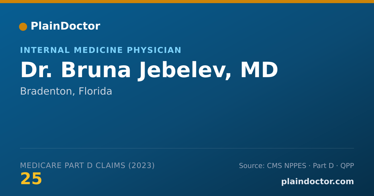 Shareable card for Bruna Jebelev, MD - Internal Medicine Physician, Bradenton, FL