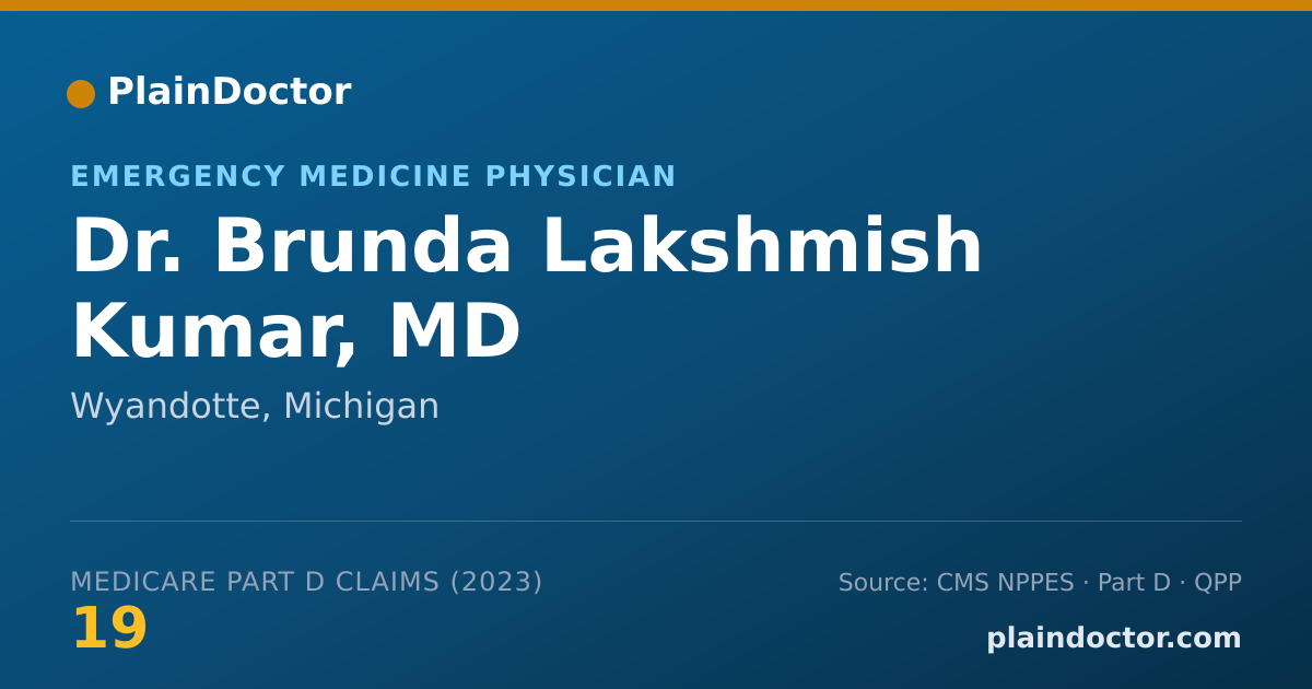Shareable card for Brunda Lakshmish Kumar, MD - Emergency Medicine Physician, Wyandotte, MI
