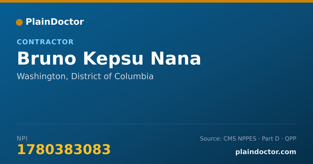 Shareable card for Bruno Kepsu Nana - Contractor, Washington, DC