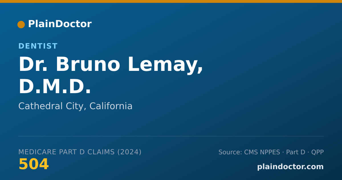 Shareable card for Bruno Lemay, D.M.D. - Dentist, Cathedral City, CA