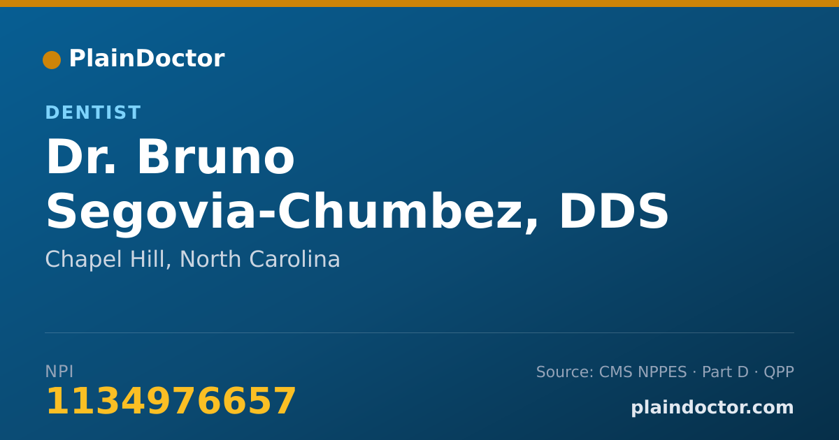 Shareable card for Bruno Segovia-Chumbez, DDS - Dentist, Chapel Hill, NC