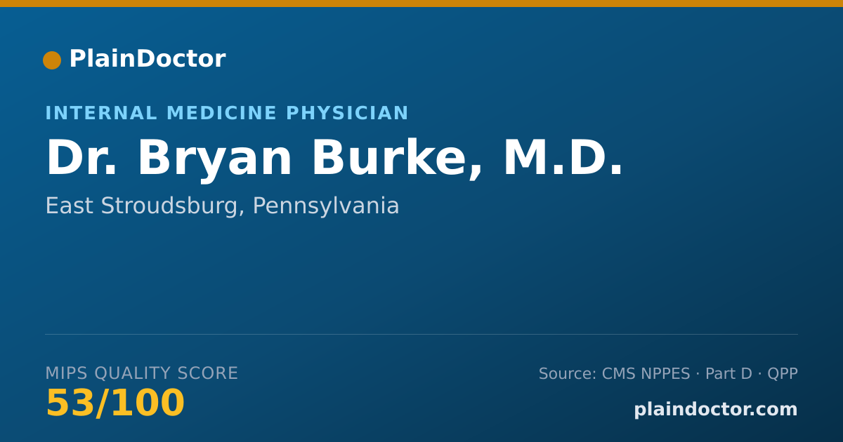 Shareable card for Bryan Burke, M.D. - Internal Medicine Physician, East Stroudsburg, PA