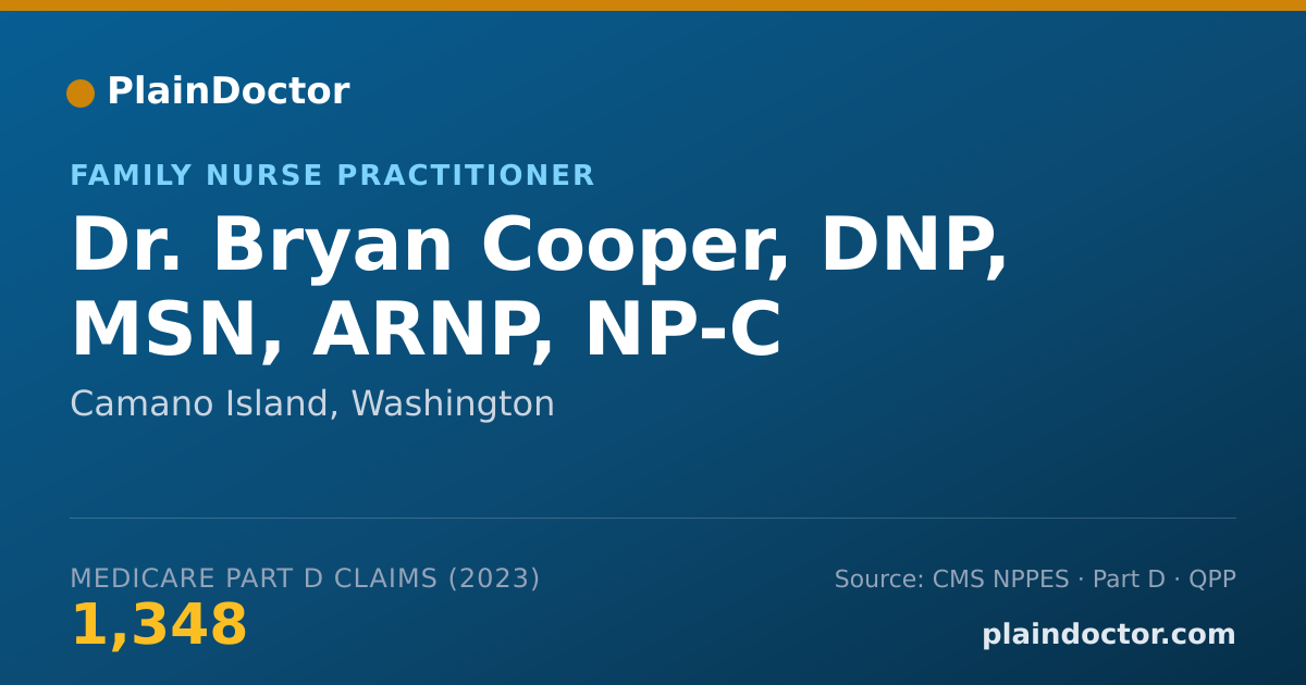 Shareable card for Bryan Cooper, DNP, MSN, ARNP, NP-C - Family Nurse Practitioner, Camano Island, WA