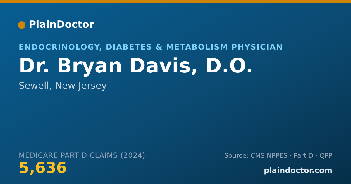 Shareable card for Bryan Davis, D.O. - Endocrinology, Diabetes & Metabolism Physician, Sewell, NJ