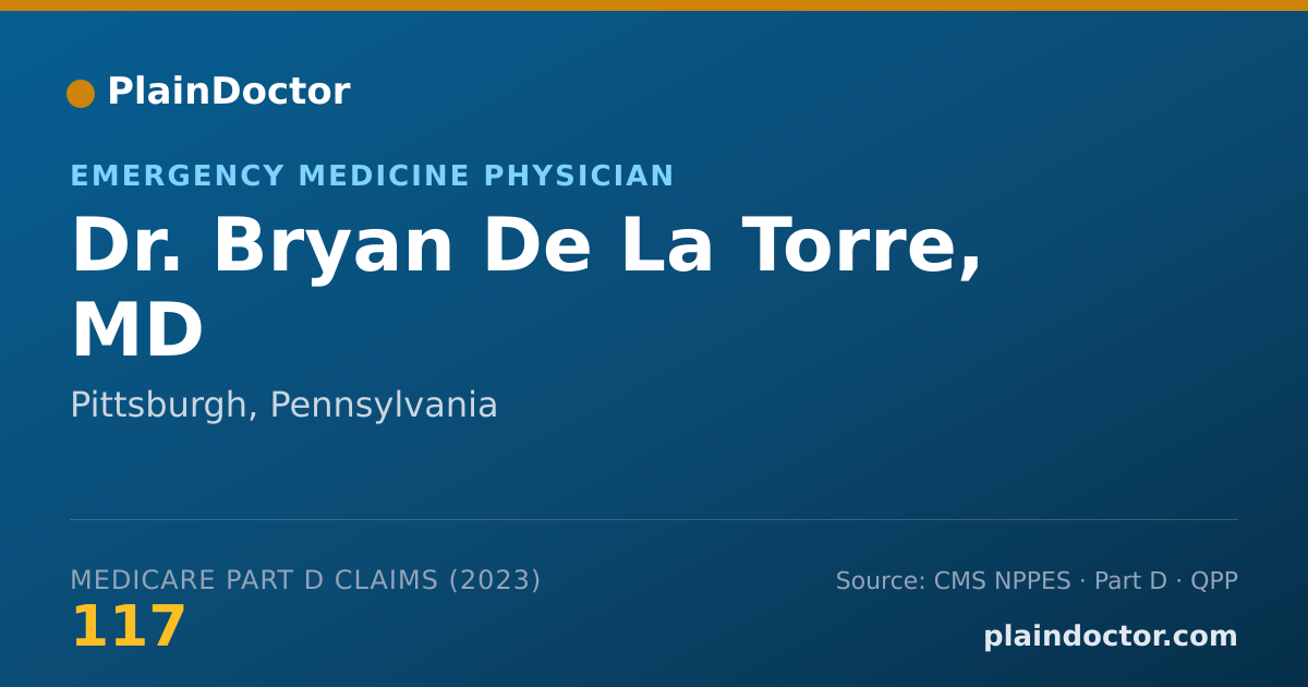 Shareable card for Bryan De La Torre, MD - Emergency Medicine Physician, Pittsburgh, PA