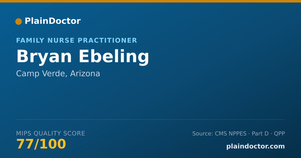 Shareable card for Bryan Ebeling - Family Nurse Practitioner, Camp Verde, AZ
