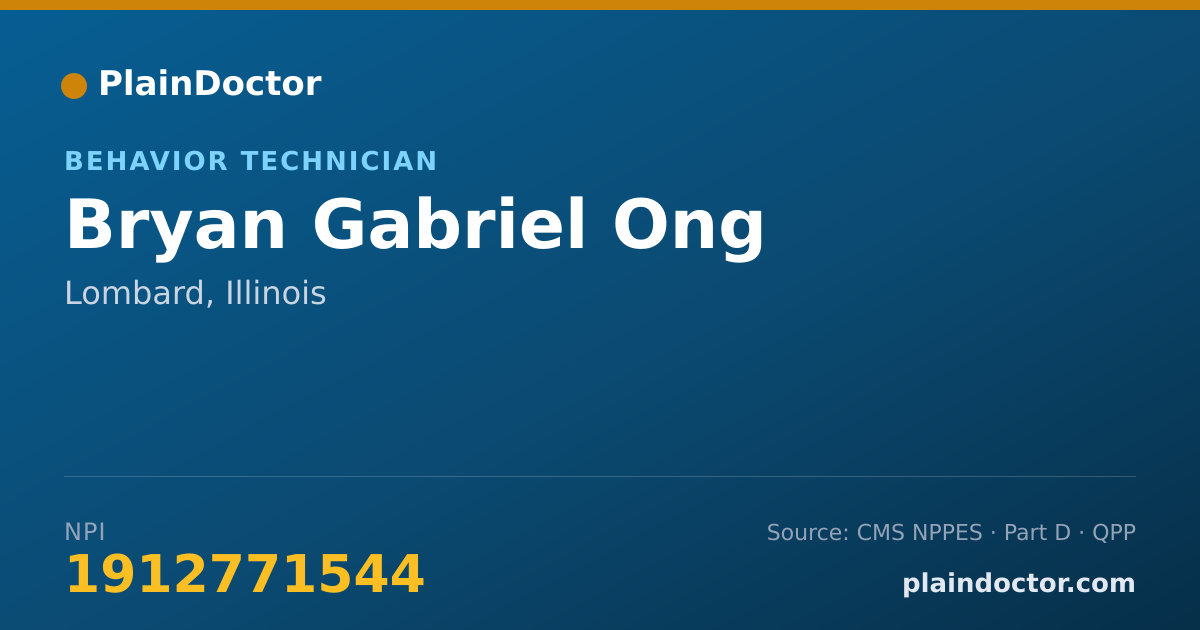 Shareable card for Bryan Gabriel Ong - Behavior Technician, Lombard, IL
