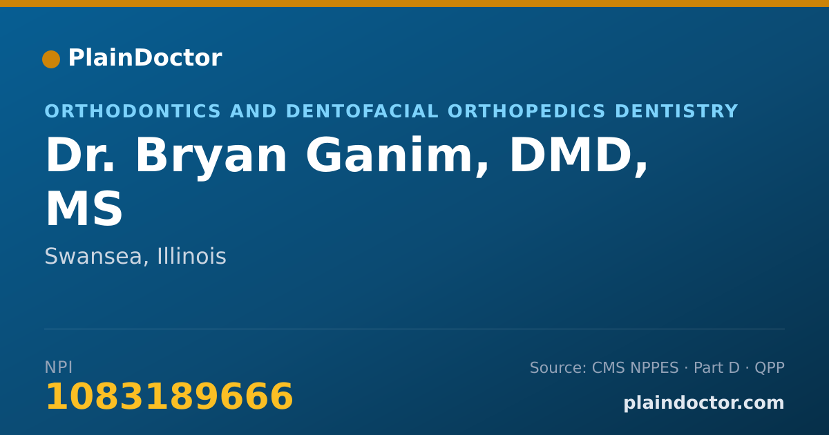 Shareable card for Bryan Ganim, DMD, MS - Orthodontics and Dentofacial Orthopedics Dentistry, Swansea, IL