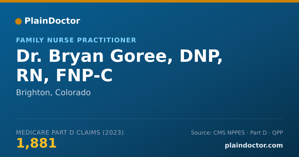 Shareable card for Bryan Goree, DNP, RN, FNP-C - Family Nurse Practitioner, Brighton, CO