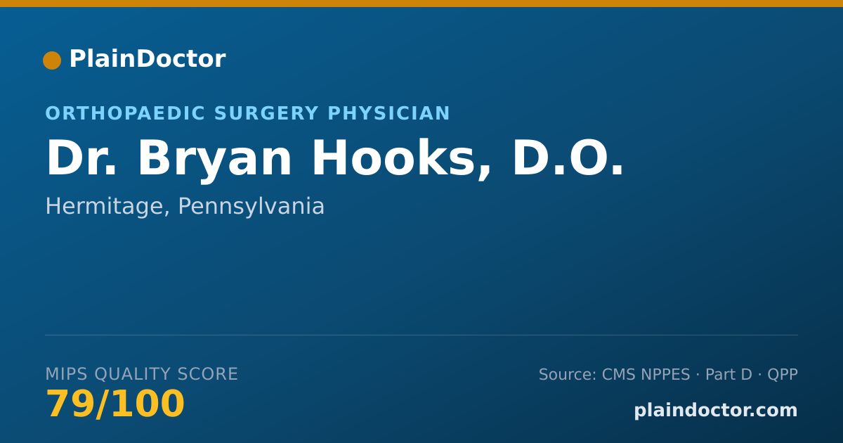 Shareable card for Bryan Hooks, D.O. - Orthopaedic Surgery Physician, Hermitage, PA