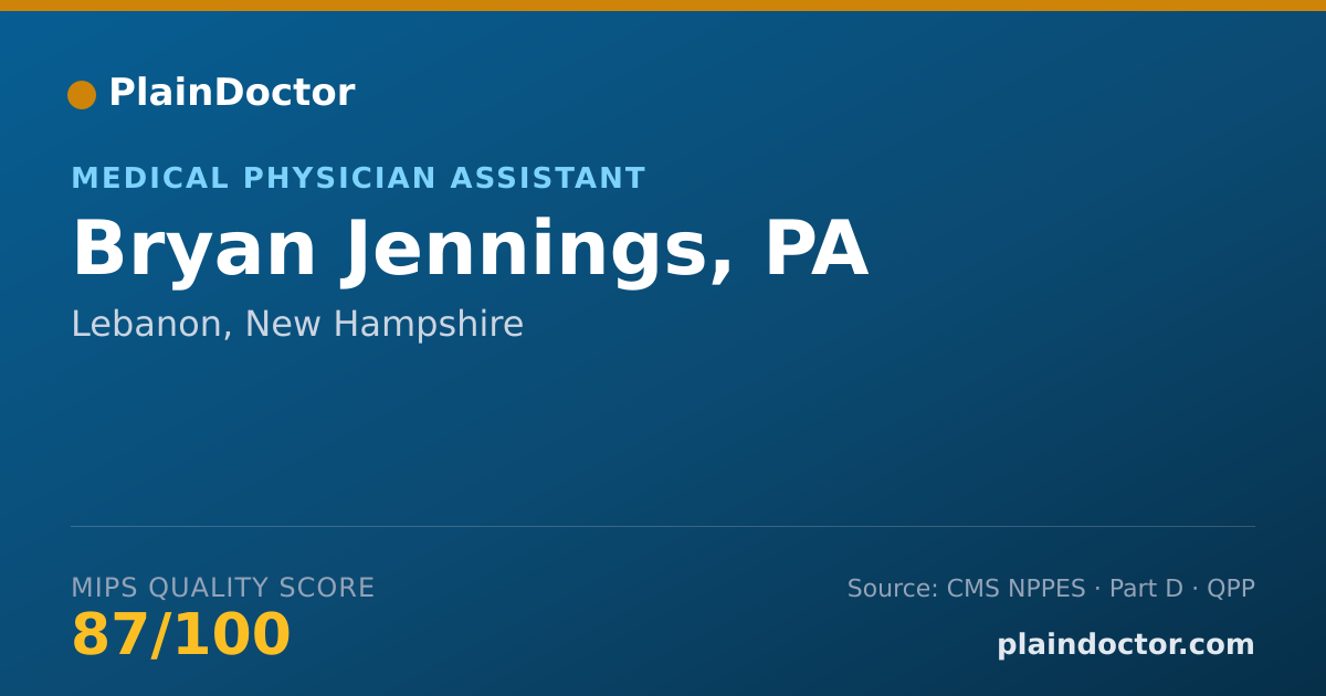 Shareable card for Bryan Jennings, PA - Medical Physician Assistant, Lebanon, NH